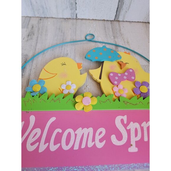 Easter Welcome spring chick April shower hanging decor - Picture 3 of 7